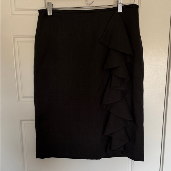 Isabella Suits Dresses & Skirts - Classic Black Pencil Skirt with Side Ruffle